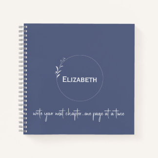 Personalised Blue "Write Your Next Chapter" Notebook