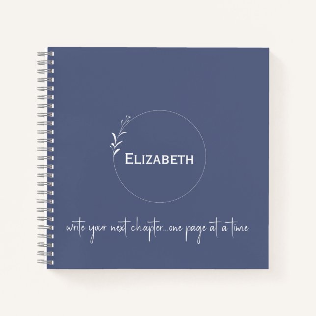 Personalised Blue "Write Your Next Chapter" Notebook (Front)