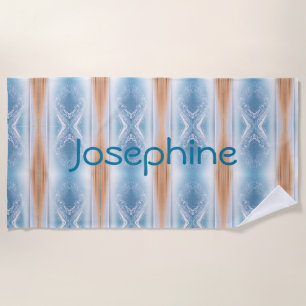 Personalised Blue Yellow Abstract Design Beach Towel