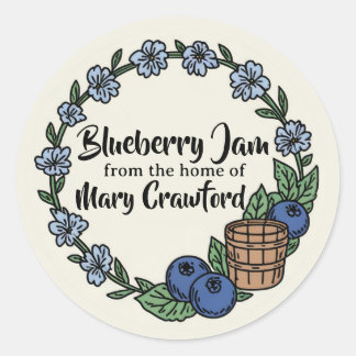 Personalised Blueberry Canning Jarring Labels