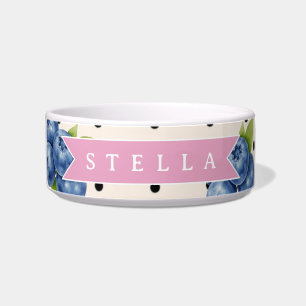Personalised Blueberry Polka Dot Cute Vintage Bowl