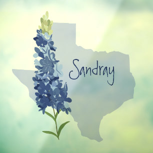 Personalised Bluebonnet Texas Window Cling