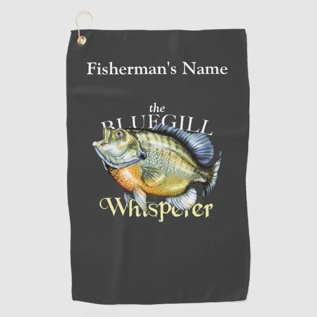 Personalised Bluegill Whisperer Dark Fishing Towel (Front)