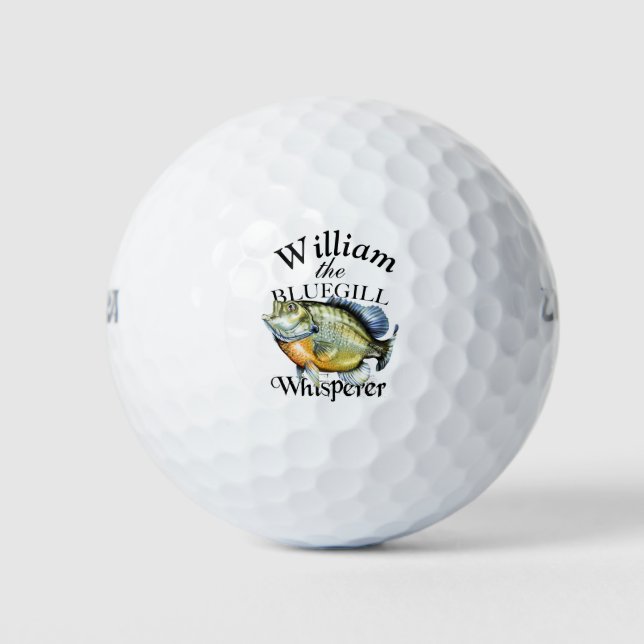 Personalised Bluegill Whisperer Fisherman Golf Balls (Front)
