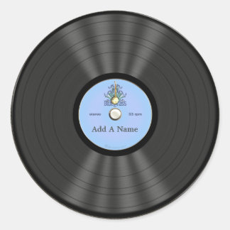 Personalised Bluegrass Vinyl Record Classic Round Sticker