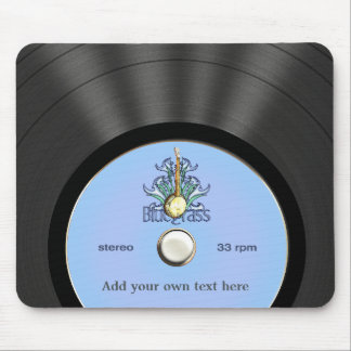 Personalised Bluegrass Vinyl Record Mouse Mat