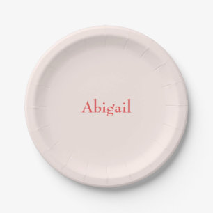 Personalised Blush Baby Shower Paper Plate