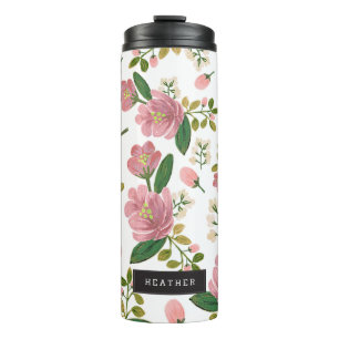 Personalised Blush Bouquet Thermal Tumbler