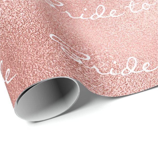 Personalised Blush Bride To Be Name Custom Rose Wrapping Paper (Roll Corner)