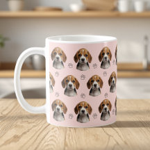 Personalised Blush Dog Photo Paw Pattern