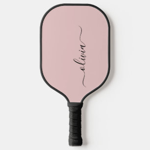 Personalised Blush Dusty Pink Modern Script Girly  Pickleball Paddle
