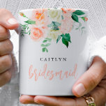 Personalised Blush Floral Bridesmaid Mug<br><div class="desc">This is an elegant bridesmaid mug featuring beautiful watercolor florals. Edit ALL wording and all most colours (watercolor floral colours are not editable) to make this welcome sign fit your event needs and personal style. Just select "edit using design tool" on toolbar :)</div>