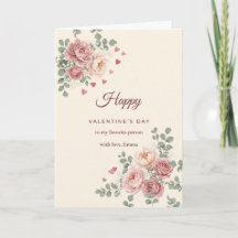 Personalised Blush Floral Valentine's Day Card