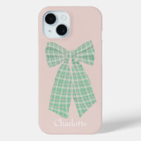 Personalised Blush Gingham Romantic Coquette Bow