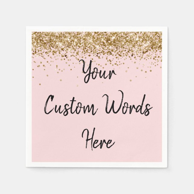 Personalised Blush Pink Birthday Party Graduation Napkin (Front)