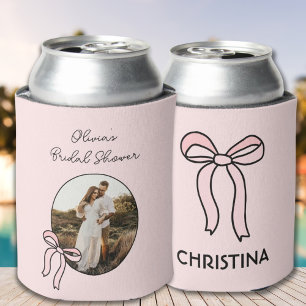 Personalised Blush Pink Bridal Shower Favour Can Cooler