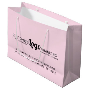 Personalised Blush Pink Business Logo Company Large Gift Bag