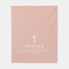 Personalised Blush Pink Cross Fleece Blanket
