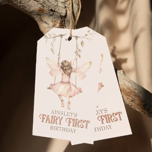 Personalised Blush Pink Fairy First 1st Birthday Gift Tags