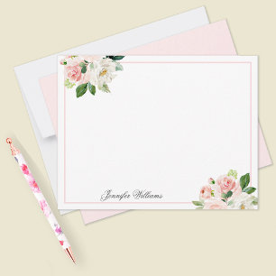 Personalised Blush Pink Feminine Watercolor Floral Card