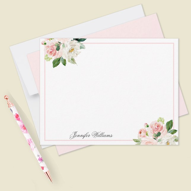 Personalised Blush Pink Feminine Watercolor Floral Card (Creator Uploaded)