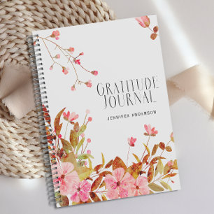Personalised Blush Pink Floral Gratitude Journal 
