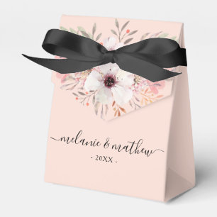 Personalised Blush Pink Floral Wedding Favour Box