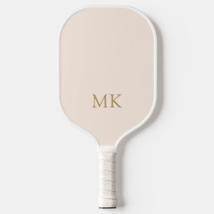 Personalised Blush Pink Gold Monogram Initials Pickleball Paddle