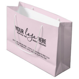 Personalised Blush Pink Logo Business Company Large Gift Bag