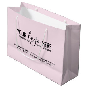 Personalised Blush Pink Logo Business Company Large Gift Bag