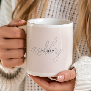 Personalised Blush Pink Monogram Coffee Mug