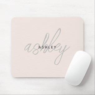 Personalised Blush Pink Monogram Mouse Mat