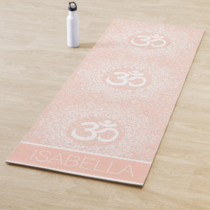 Personalised Blush Pink Om Mandala Yoga Mat