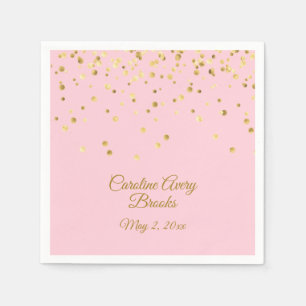 Personalised Blush Pink Rose Gold Confetti Napkin