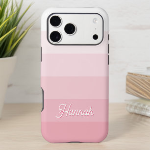 Personalised Blush Pink White Ombre Stripe