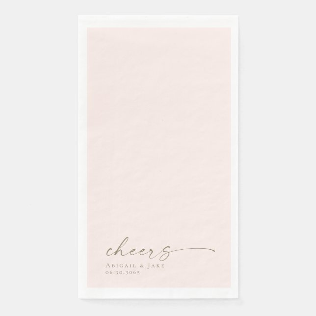 Personalised Blush Wedding Guest Napkins (Front)