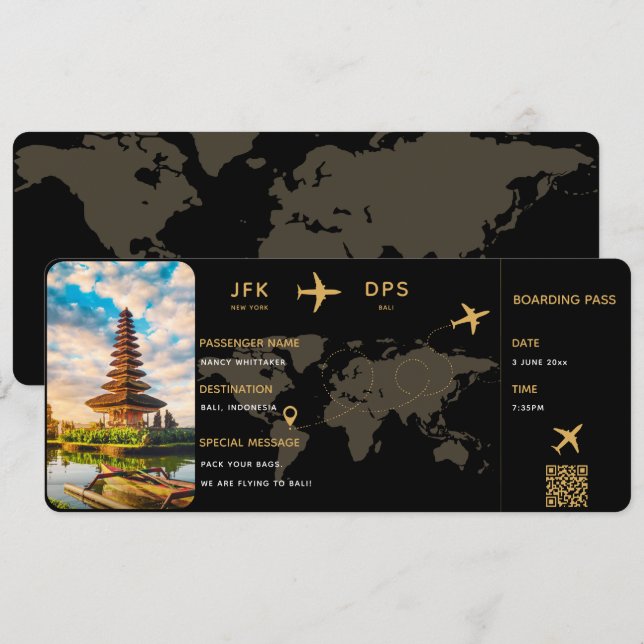 Personalised Boarding Pass Template (Front/Back)