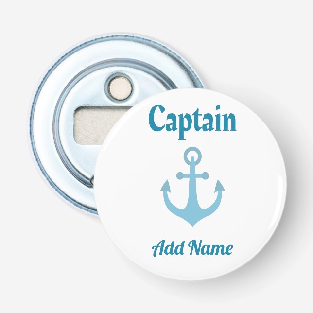 Personalised Boat Captain Anchor Bottle Opener (Front)
