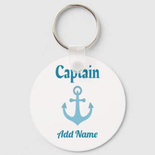 Personalised Boat Captain Anchor Key Ring