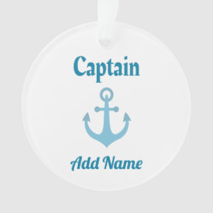 Personalised Boat Captain Anchor Ornament