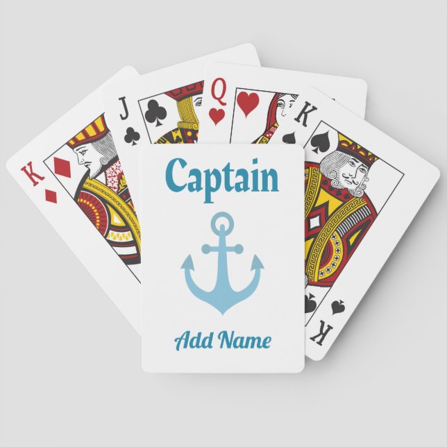 Personalised Boat Captain Anchor Playing Cards (Back)