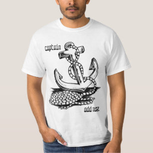 Personalised boat captain name anchor t shirts