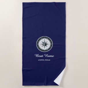 Personalised Boat Name Beach Towel