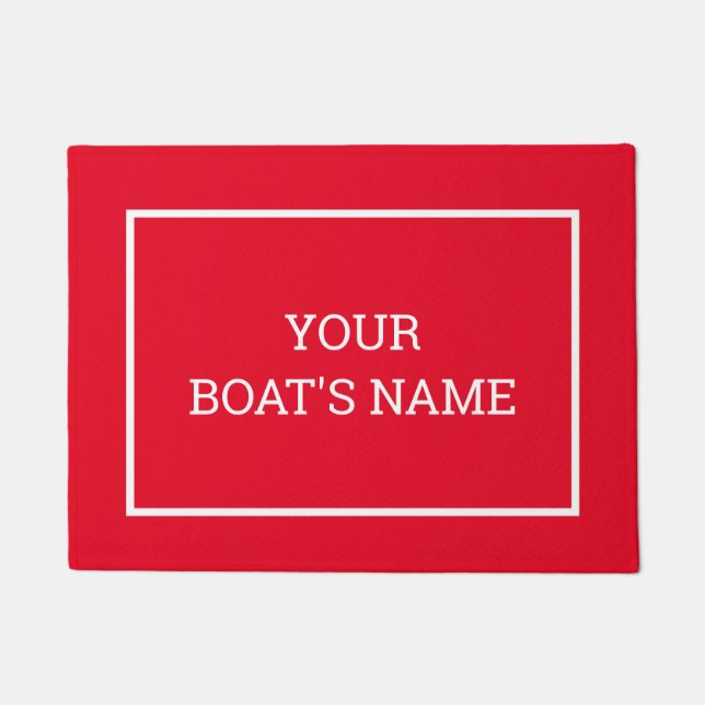 Personalised Boat Name Dock Mat Red (Front)