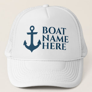 Personalised Boat Name Hat for Boat Owners