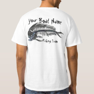 Personalised Boat Name Mahi Fishbones T-Shirt