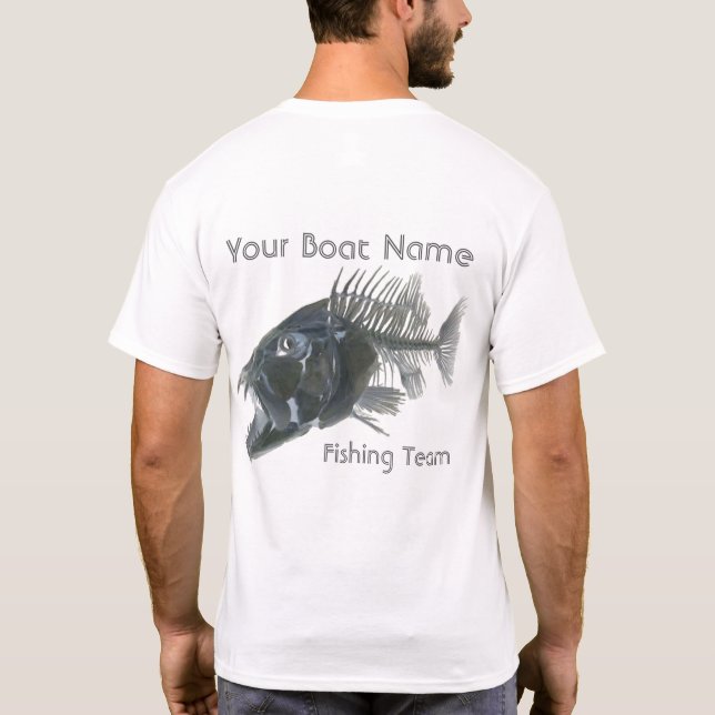 Personalised Boat Name Snapper Fishbones T-Shirt (Back)