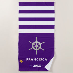 Personalised Boat Themed Beach Towel