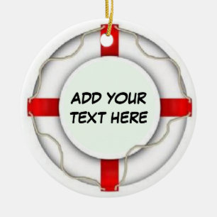 Personalised Boating Life Preserver Ceramic Tree Decoration