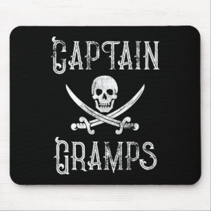 Personalised Boating Pirate Gift Captain Gramps Mouse Mat